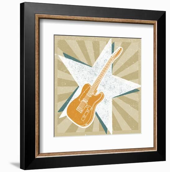 Guitar No. 1 Carnival Style-John W^ Golden-Framed Art Print