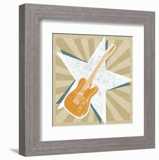 Guitar No. 1 Carnival Style-John W^ Golden-Framed Art Print