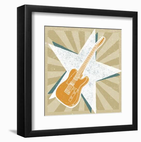 Guitar No. 1 Carnival Style-John W^ Golden-Framed Art Print