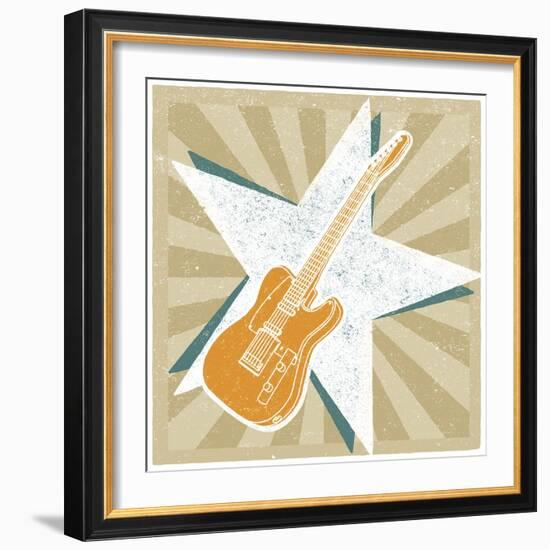 Guitar No. 1 Carnival Style-John W Golden-Framed Giclee Print