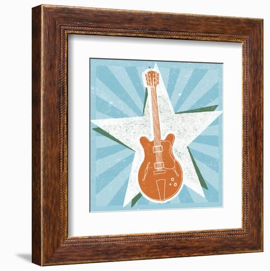 Guitar No. 2 Carnival Style-John W^ Golden-Framed Art Print