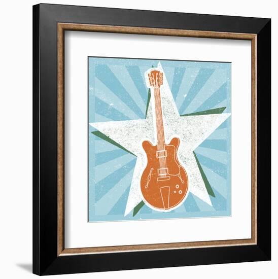 Guitar No. 2 Carnival Style-John W^ Golden-Framed Art Print