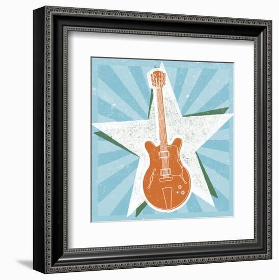 Guitar No. 2 Carnival Style-John W^ Golden-Framed Art Print