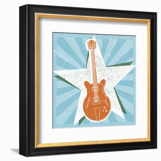 Guitar No. 2 Carnival Style-John W^ Golden-Framed Art Print