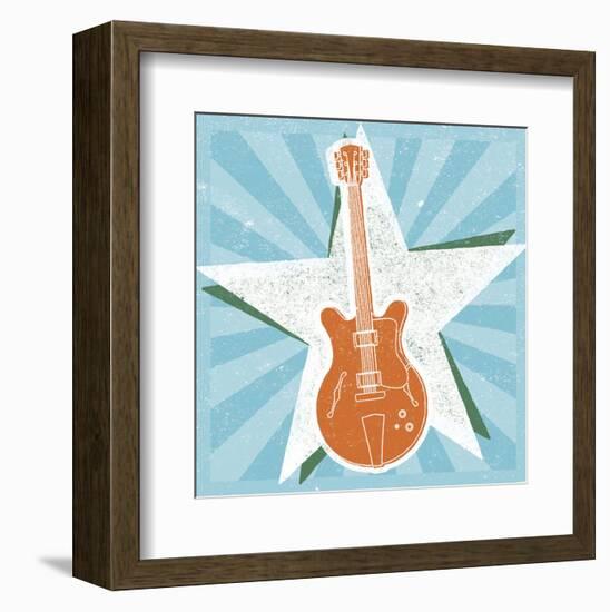 Guitar No. 2 Carnival Style-John W^ Golden-Framed Art Print