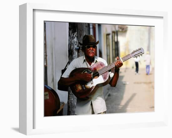 Guitar-Playing Troubador, Trinidad, Sancti Spiritus, Cuba-Christopher P Baker-Framed Photographic Print