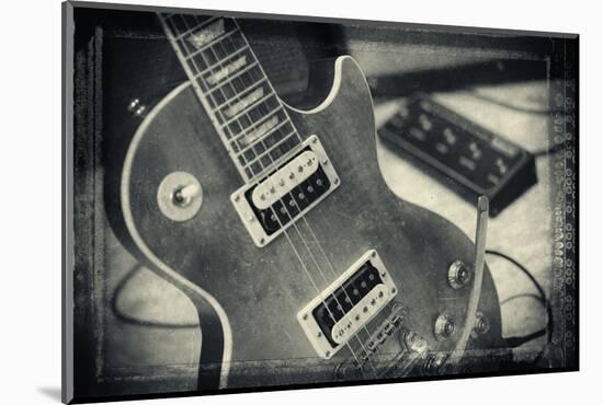 Guitar with Loudspeaker Boxes in the Background, Selective Focus, Polaroid Style-Bernd Wittelsbach-Mounted Photographic Print