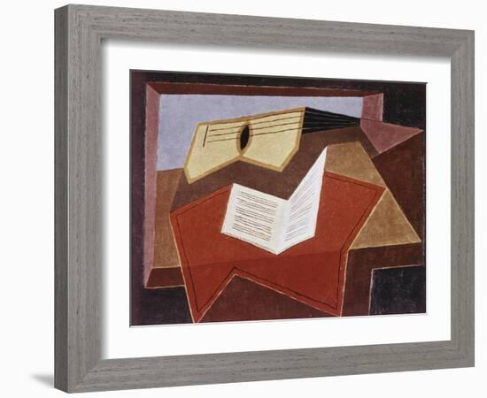 Guitar with Sheet of Music-Juan Gris-Framed Giclee Print