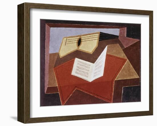 Guitar with Sheet of Music-Juan Gris-Framed Giclee Print