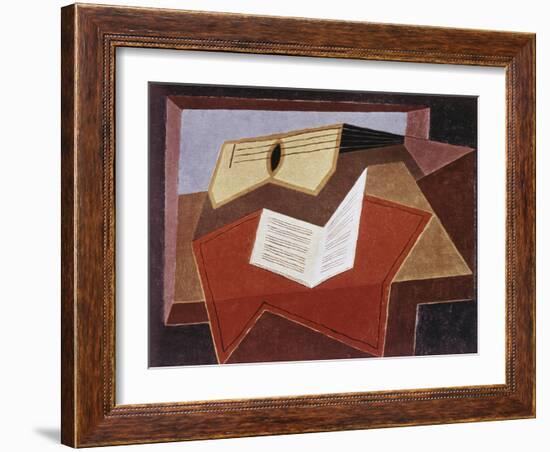 Guitar with Sheet of Music-Juan Gris-Framed Giclee Print