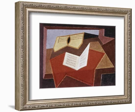 Guitar with Sheet of Music-Juan Gris-Framed Giclee Print