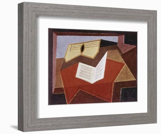 Guitar with Sheet of Music-Juan Gris-Framed Giclee Print