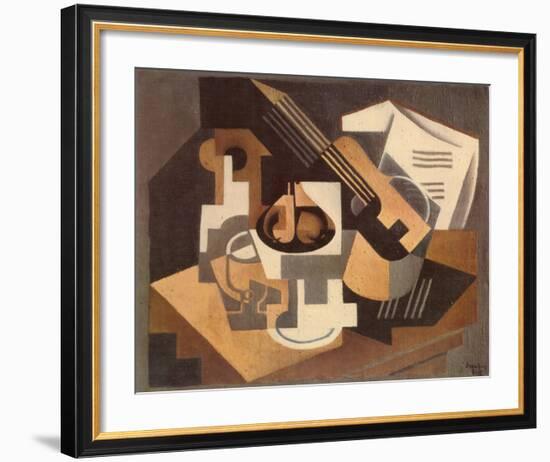 Guitare et Compotier sur une Table, c.1918-Juan Gris-Framed Art Print