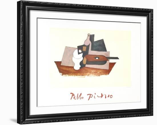 Guitare Verre et Bouteille-Pablo Picasso-Framed Collectable Print