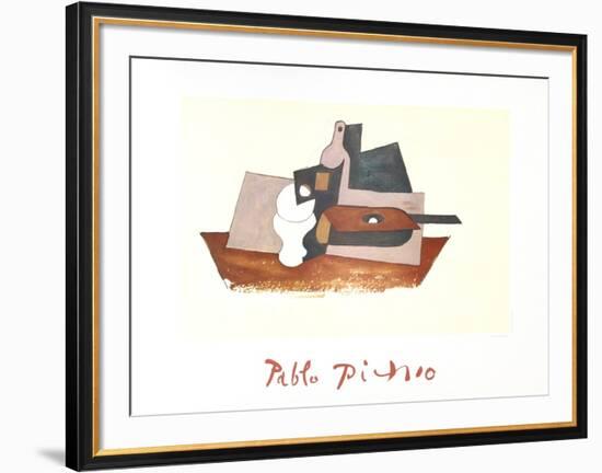 Guitare Verre et Bouteille-Pablo Picasso-Framed Collectable Print
