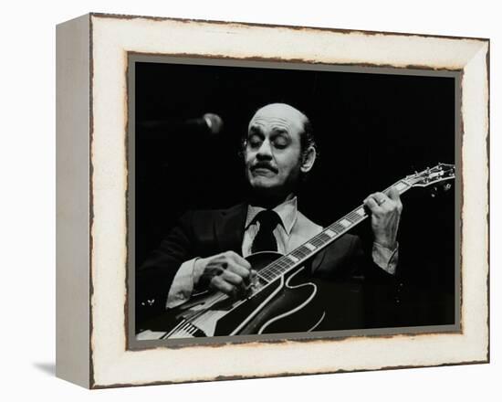 Guitarist Joe Pass on Stage at the Forum Theatre, Hatfield, Hertfordshire, 12 November 1980-Denis Williams-Framed Premier Image Canvas