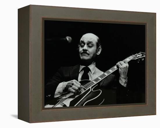 Guitarist Joe Pass on Stage at the Forum Theatre, Hatfield, Hertfordshire, 12 November 1980-Denis Williams-Framed Premier Image Canvas