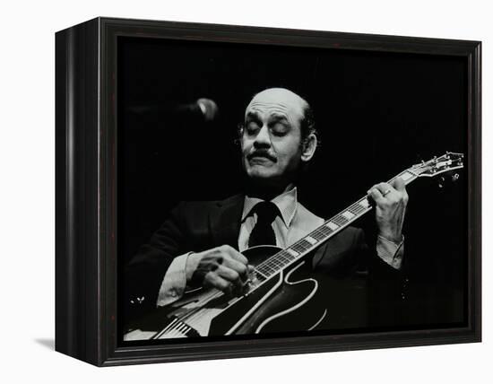 Guitarist Joe Pass on Stage at the Forum Theatre, Hatfield, Hertfordshire, 12 November 1980-Denis Williams-Framed Premier Image Canvas