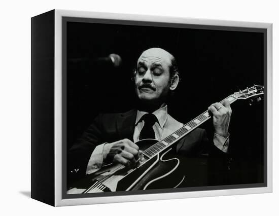 Guitarist Joe Pass on Stage at the Forum Theatre, Hatfield, Hertfordshire, 12 November 1980-Denis Williams-Framed Premier Image Canvas