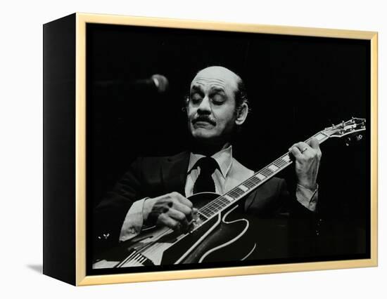 Guitarist Joe Pass on Stage at the Forum Theatre, Hatfield, Hertfordshire, 12 November 1980-Denis Williams-Framed Premier Image Canvas