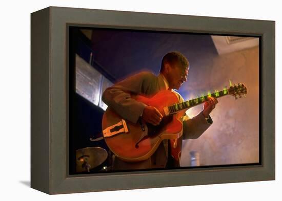 Guitarist Mark Whitfield Playing Large Guitar at MK's-Ted Thai-Framed Premier Image Canvas