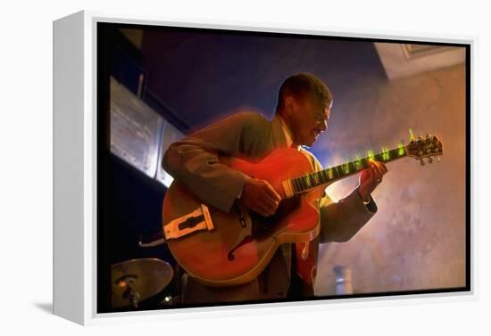Guitarist Mark Whitfield Playing Large Guitar at MK's-Ted Thai-Framed Premier Image Canvas