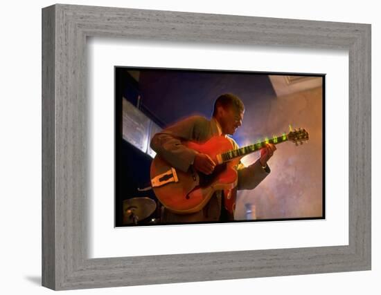 Guitarist Mark Whitfield Playing Large Guitar at MK's-Ted Thai-Framed Photographic Print