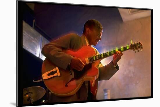 Guitarist Mark Whitfield Playing Large Guitar at MK's-Ted Thai-Mounted Giclee Print