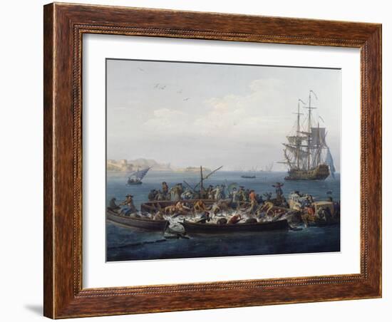 Gulf of Bandol or Fishing for Tuna, 1754-Claude Joseph Vernet-Framed Giclee Print