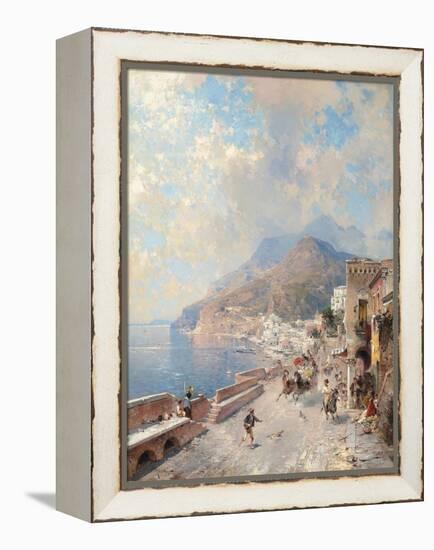 Gulf of Salerno, Amalfi-Franz Richard Unterberger-Framed Premier Image Canvas