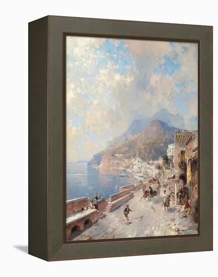 Gulf of Salerno, Amalfi-Franz Richard Unterberger-Framed Premier Image Canvas