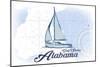 Gulf Shores, Alabama - Sailboat - Blue - Coastal Icon-Lantern Press-Mounted Art Print