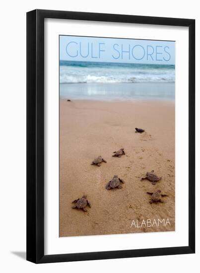 Gulf Shores, Alabama - Sea Turtles Hatching-Lantern Press-Framed Art Print