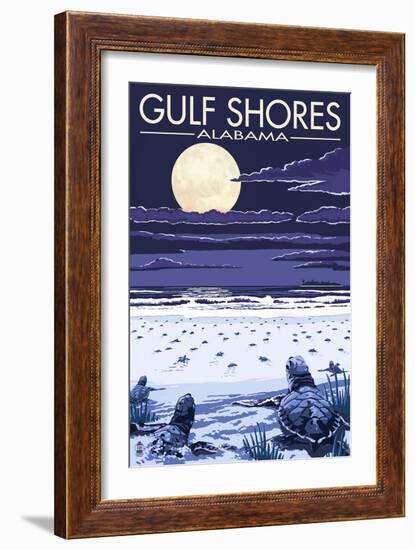 Gulf Shores, Alabama - Sea Turtles-Lantern Press-Framed Art Print