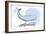 Gulf Shores, Alabama - Whale - Blue - Coastal Icon-Lantern Press-Framed Art Print