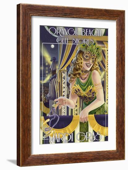 Gulf Shores and Orange Beach, Alabama - Mardi Gras-Lantern Press-Framed Art Print