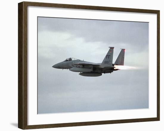 Gulf War 1991 USA Air Force Planes F15 Fighter-Bob Daugherty-Framed Photographic Print