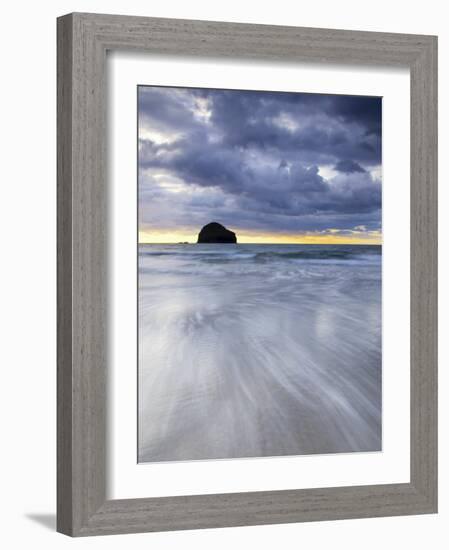 Gull Rock at Sunset, Trebarwith Strand, Cornwall, UK-Nadia Isakova-Framed Photographic Print