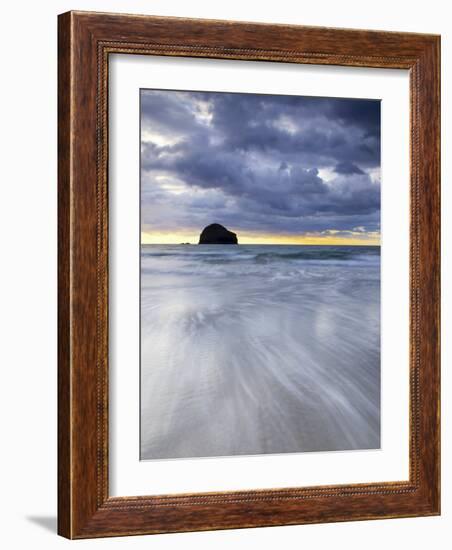Gull Rock at Sunset, Trebarwith Strand, Cornwall, UK-Nadia Isakova-Framed Photographic Print
