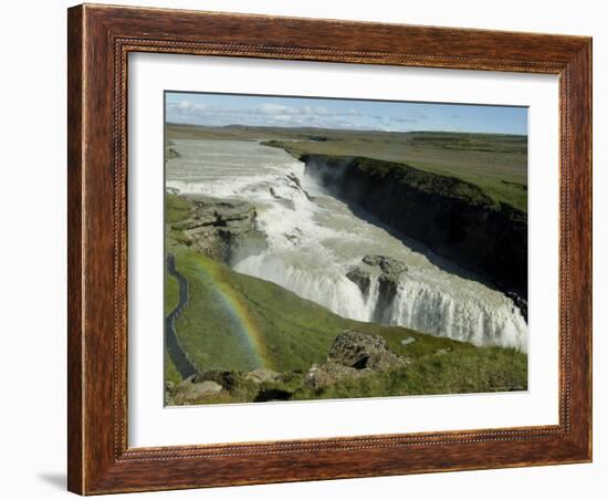 Gullfoss (Golden Falls), Iceland, Polar Regions-Ethel Davies-Framed Photographic Print