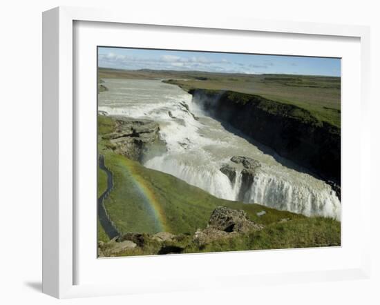 Gullfoss (Golden Falls), Iceland, Polar Regions-Ethel Davies-Framed Photographic Print
