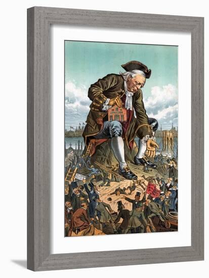 Gulliver and the Party Lilliputians, 1885-Bernard Gillam-Framed Giclee Print