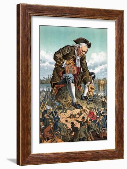 Gulliver and the Party Lilliputians, 1885-Bernard Gillam-Framed Giclee Print