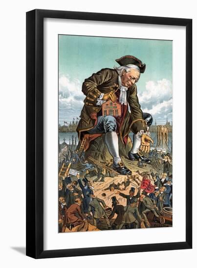 Gulliver and the Party Lilliputians, 1885-Bernard Gillam-Framed Giclee Print