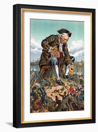 Gulliver and the Party Lilliputians, 1885-Bernard Gillam-Framed Giclee Print