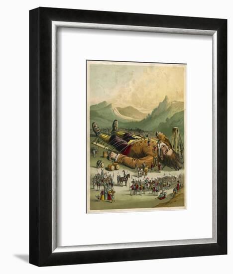 Gulliver is Tied Down by the People of Lilliput-null-Framed Art Print