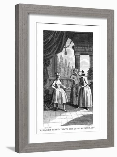 Gulliver Presented to the Queen of Babilary-William Hogarth-Framed Giclee Print