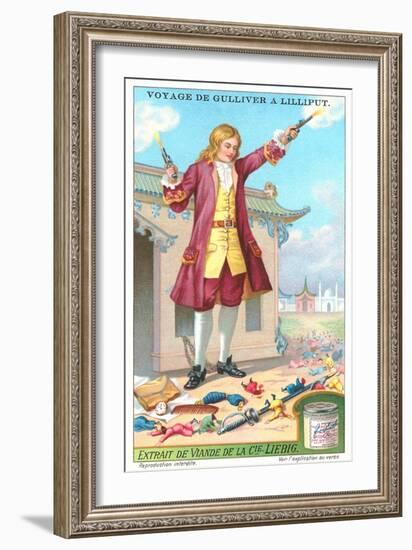 Gulliver's Travels Trade Card-null-Framed Art Print