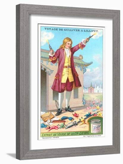 Gulliver's Travels Trade Card-null-Framed Art Print