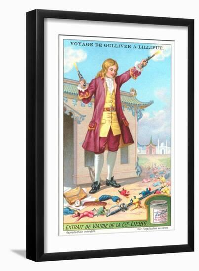 Gulliver's Travels Trade Card-null-Framed Art Print